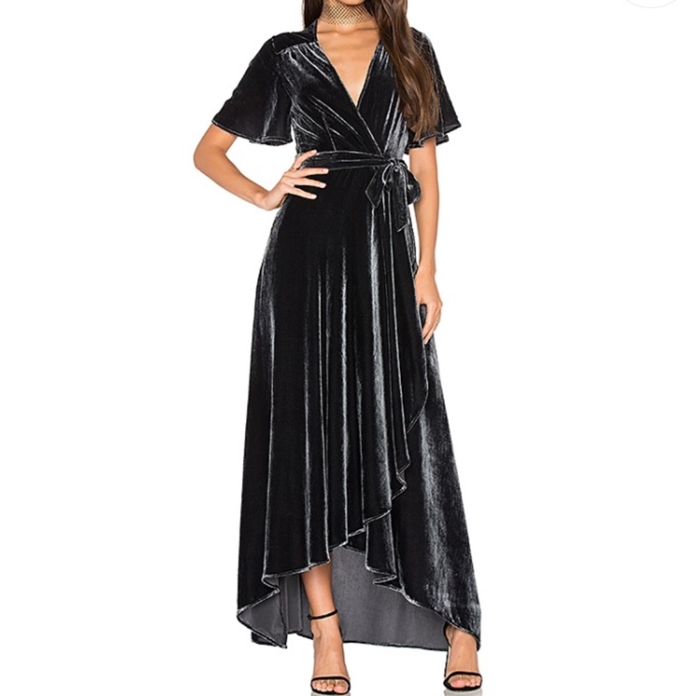 Privacy Please black wrap dress